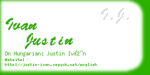 ivan justin business card